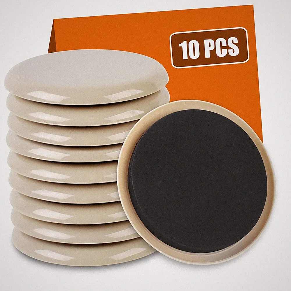 10PCS Furniture Sliders, 3 1/2" Furniture Sliders for Hardwood Floors, Reusable