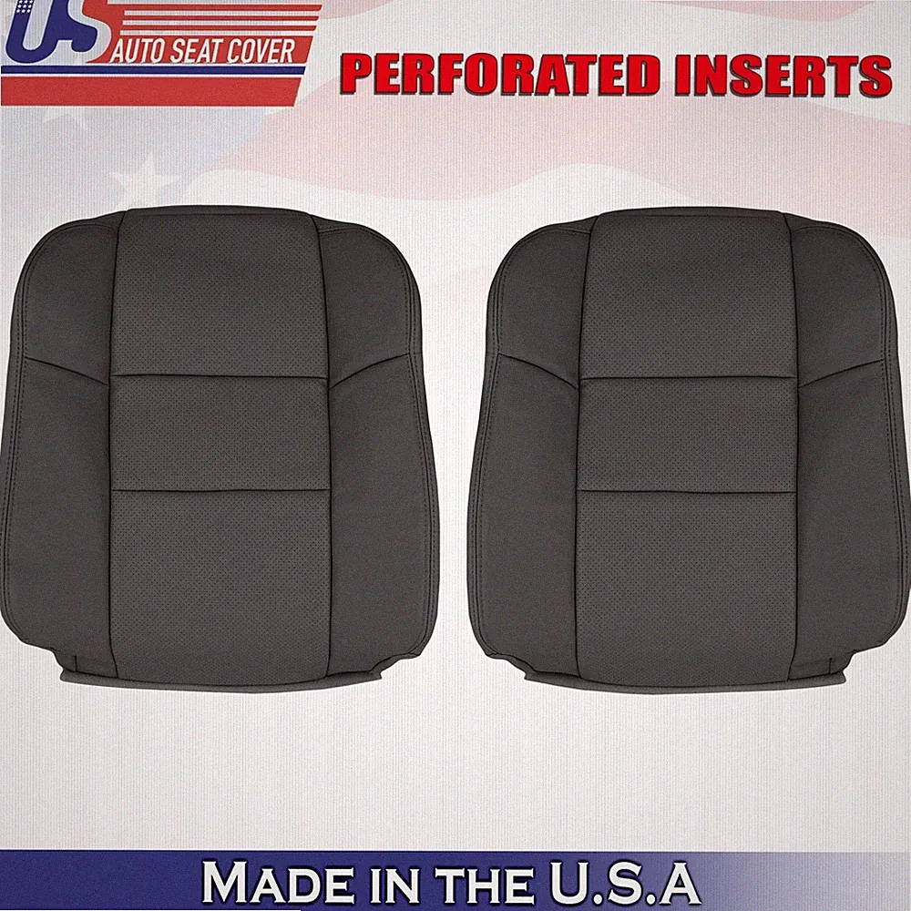 2007 2008 For Acura RDX Driver & Passenger Top Synthetic Perf Leather Covers BLK