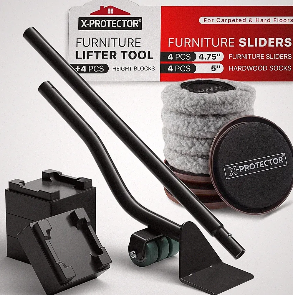 4 PCS Multi-Surface Furniture Sliders & Lifter Tool - Effortless Moving Solution