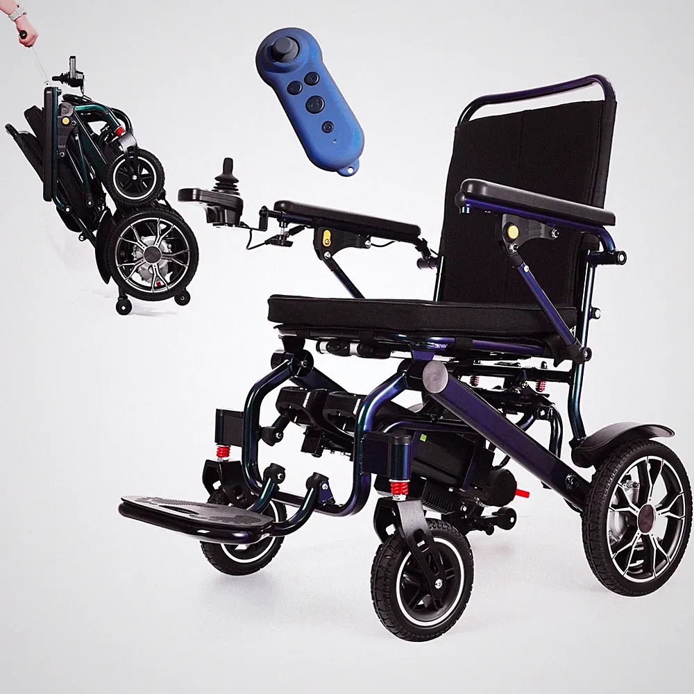 40 Lb Lightweight Foldable Electric Wheelchairs-Bluetooth Remote Control-20 Mile