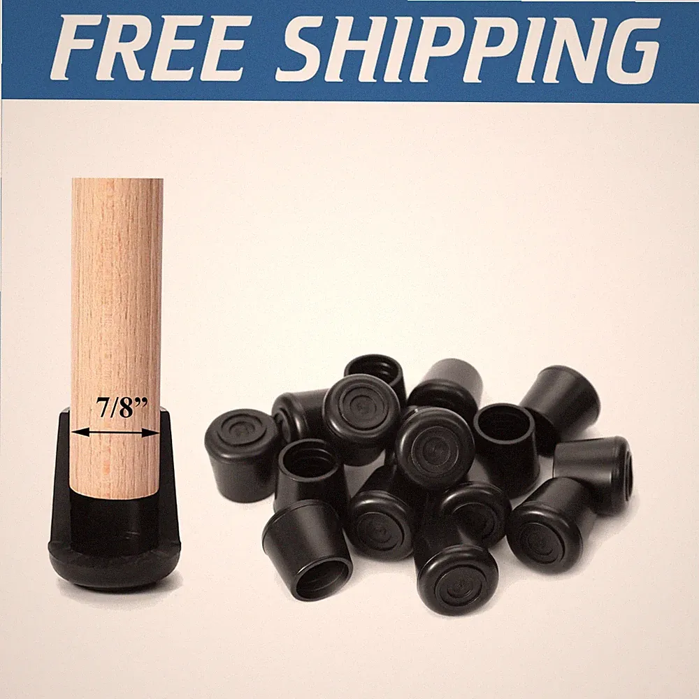 Chair Leg Tips Caps Non-Slip Rubber Leg Tips 7/8”