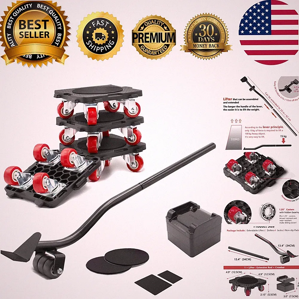 Effortless Heavy Lifting - 660 lbs Capacity Furniture Dolly & Lifter with Wheels