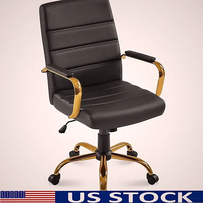 Ergonomic Faux Leather Rocking Chair W/ Adjustable Height & Tilt Lock Mechanism