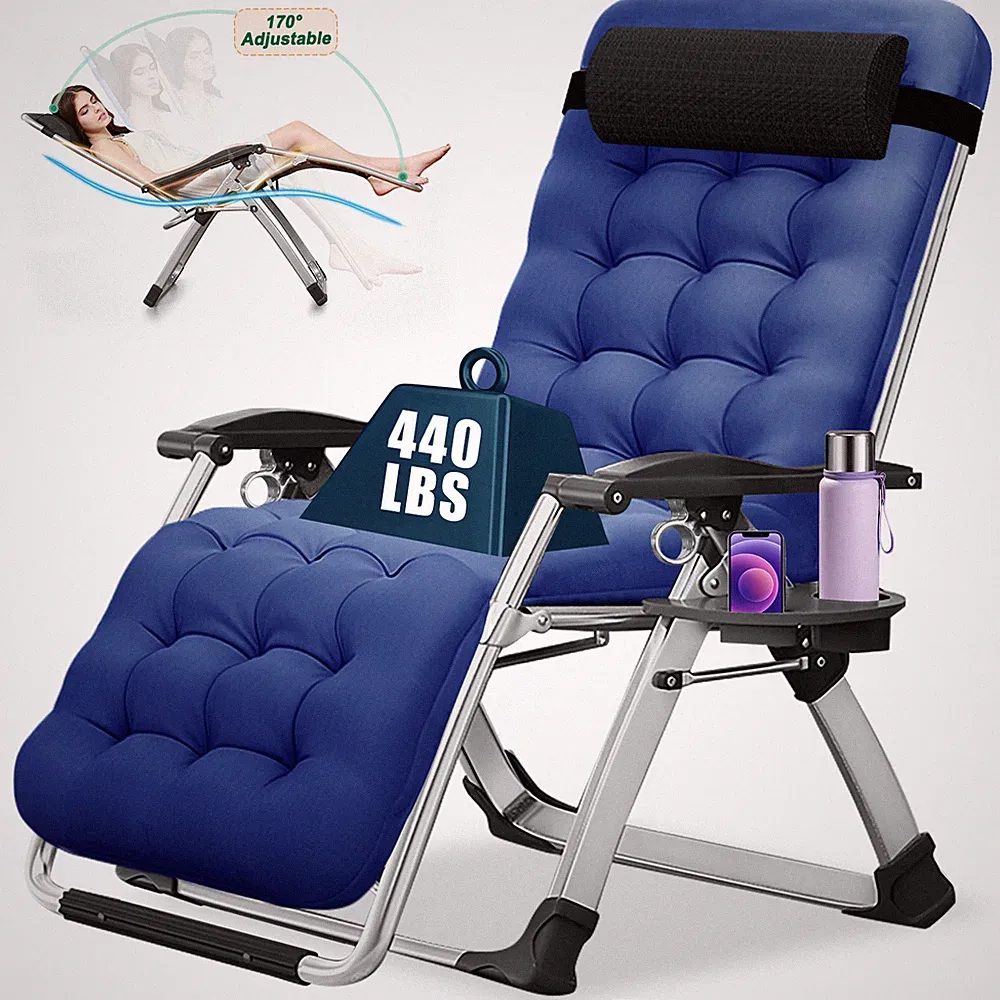 H&ZT Zero Gravity Chair Folding Reclining Camping Chair Portable Patio Chairs