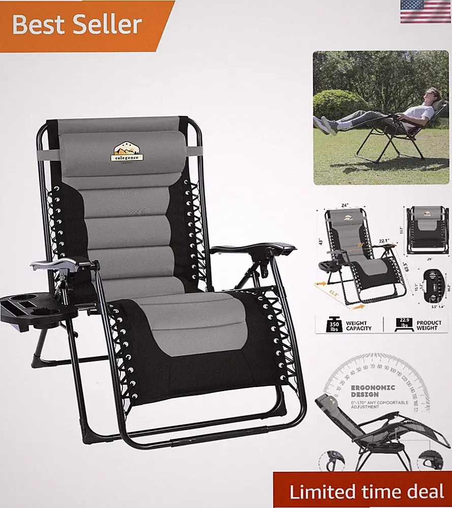 Luxury Oversized Reclining Chair - 350 lbs Capacity, Ultimate Outdoor Relaxation
