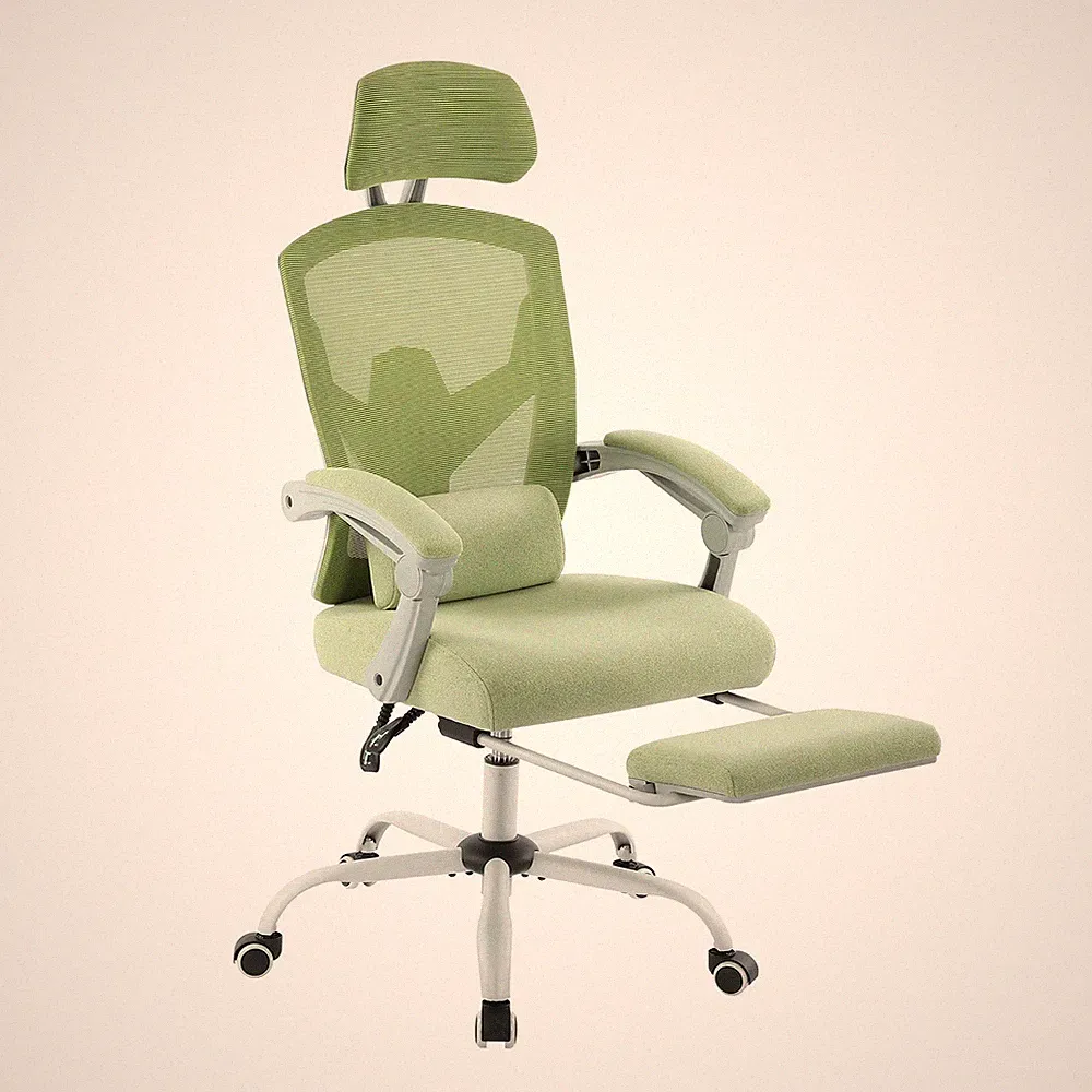 Office Reclining Chair with Footrest Adjustable Hight Lumbar Support Desk Chair