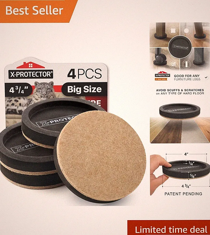 Reusable Heavy-Duty Furniture Sliders - 4 Pcs - Safeguard Floors and Move