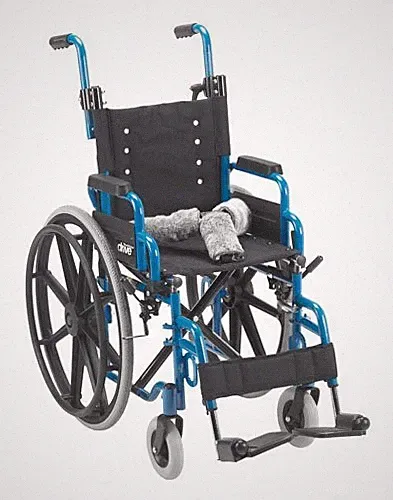 Wallaby Pediatric Wheelchair Folding 14 W x 12 D Blue