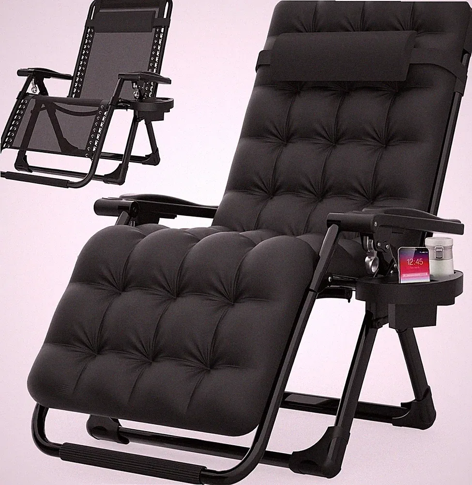 Zero Gravity Chair, Reclining Camping Lounge Chair w/Removable Cushion, Upgrade