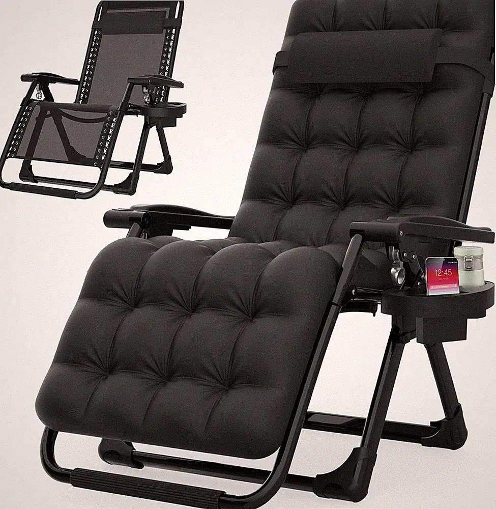 Zero Gravity Folding Recliner Chair with Cushion | Outdoor Lounge Seat